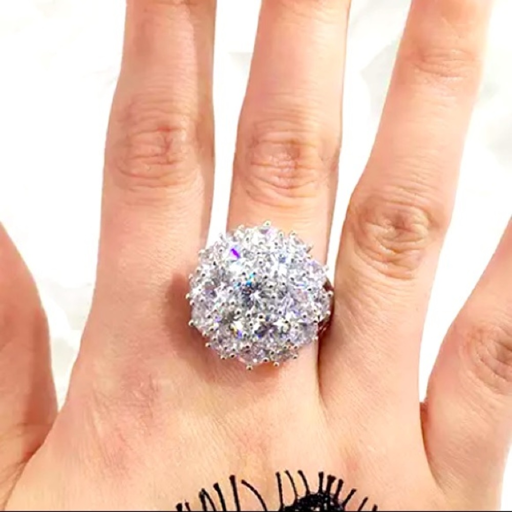 NEW Cocktail Ring Big Zircon Stone